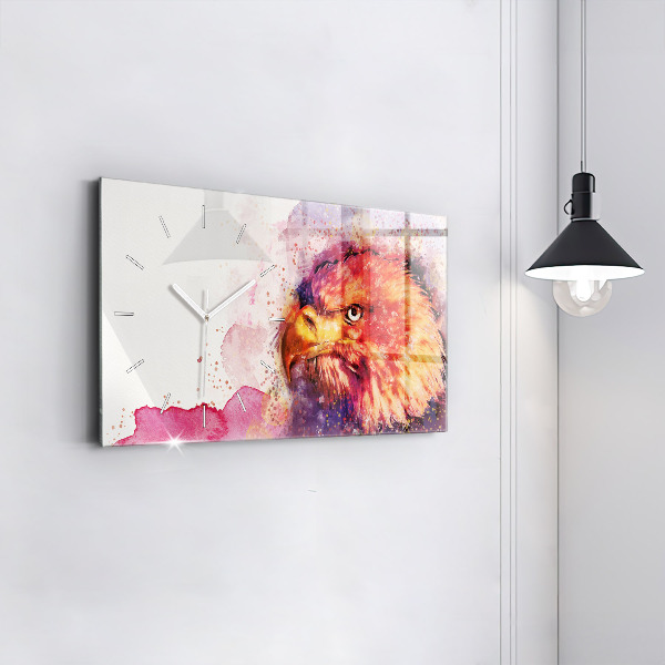 Horloge rectangulaire horizontale 'fond d''aigle aquarelle'
