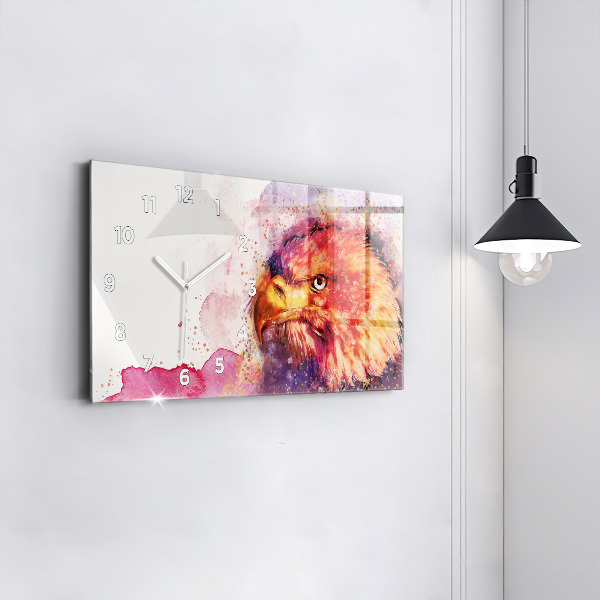 Horloge rectangulaire horizontale 'fond d''aigle aquarelle'