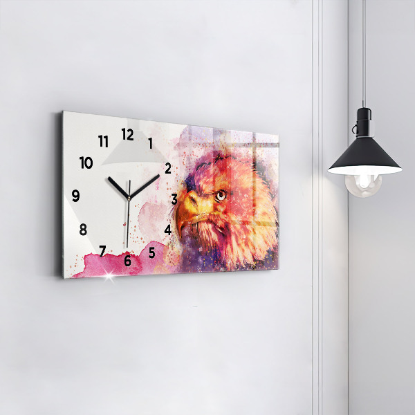 Horloge rectangulaire horizontale 'fond d''aigle aquarelle'