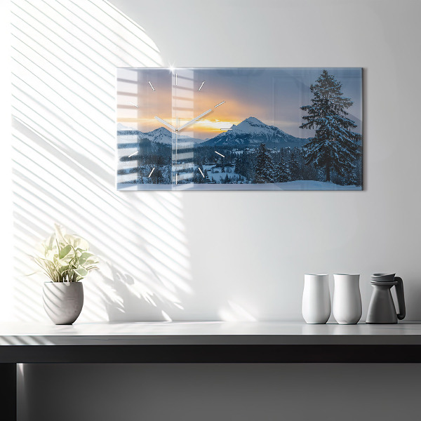Horloge rectangulaire horizontale Paysage de montagne