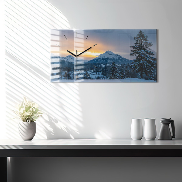 Horloge rectangulaire horizontale Paysage de montagne