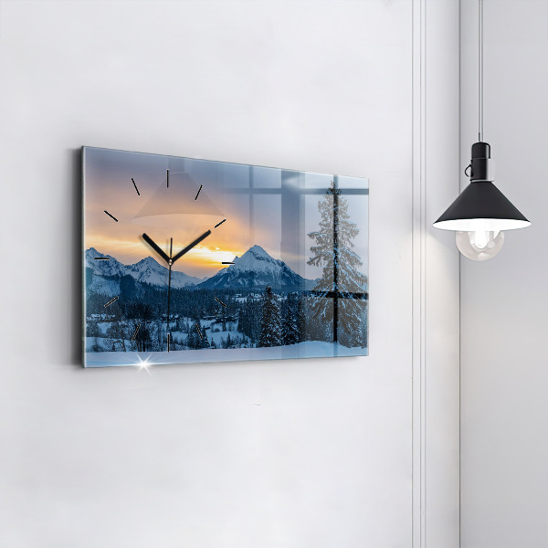 Horloge rectangulaire horizontale Paysage de montagne