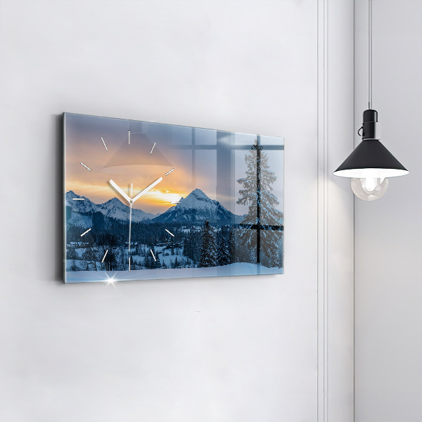 Horloge rectangulaire horizontale Paysage de montagne