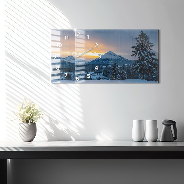 Horloge rectangulaire horizontale Paysage de montagne