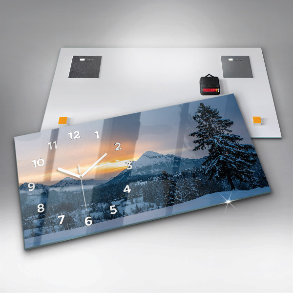 Horloge rectangulaire horizontale Paysage de montagne