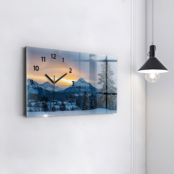 Horloge rectangulaire horizontale Paysage de montagne