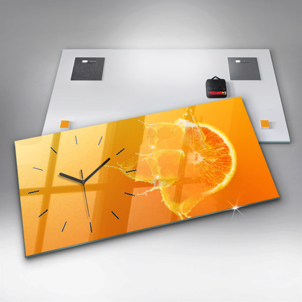 Horloge rectangulaire horizontale Orange