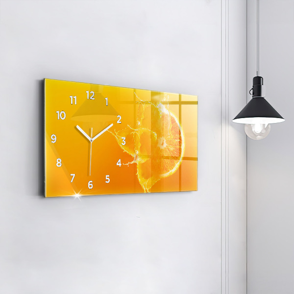 Horloge rectangulaire horizontale Orange