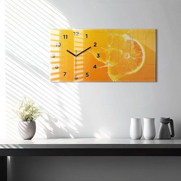 Horloge rectangulaire horizontale Orange