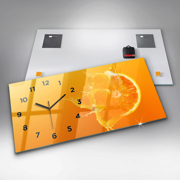 Horloge rectangulaire horizontale Orange
