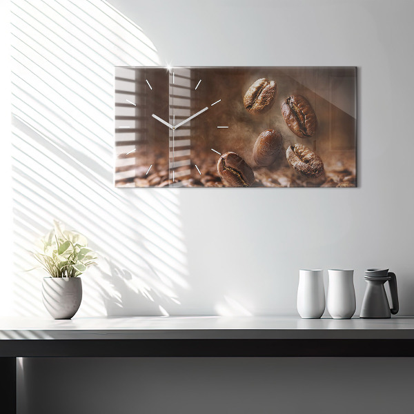 Horloge rectangulaire horizontale Café en grains