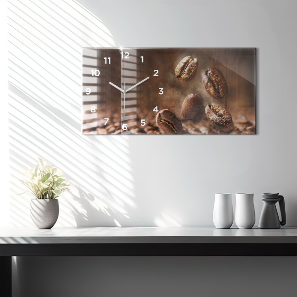 Horloge rectangulaire horizontale Café en grains