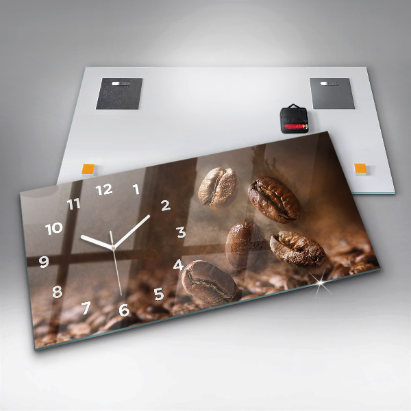 Horloge rectangulaire horizontale Café en grains