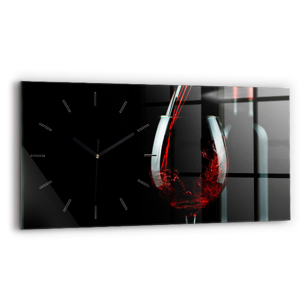 Horloge murale horizontale Une bouteille de vin