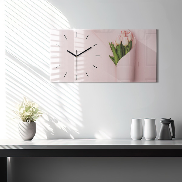 Horloge murale horizontale Un bouquet de fleurs