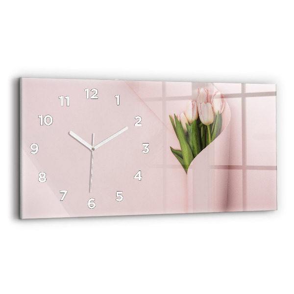 Horloge murale horizontale Un bouquet de fleurs