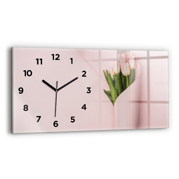 Horloge murale horizontale Un bouquet de fleurs