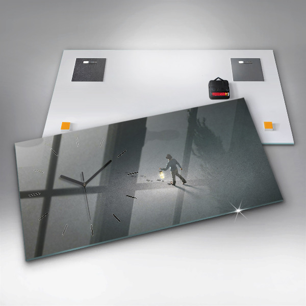 Horloge murale horizontale 'Vagabond dans l''obscurité'