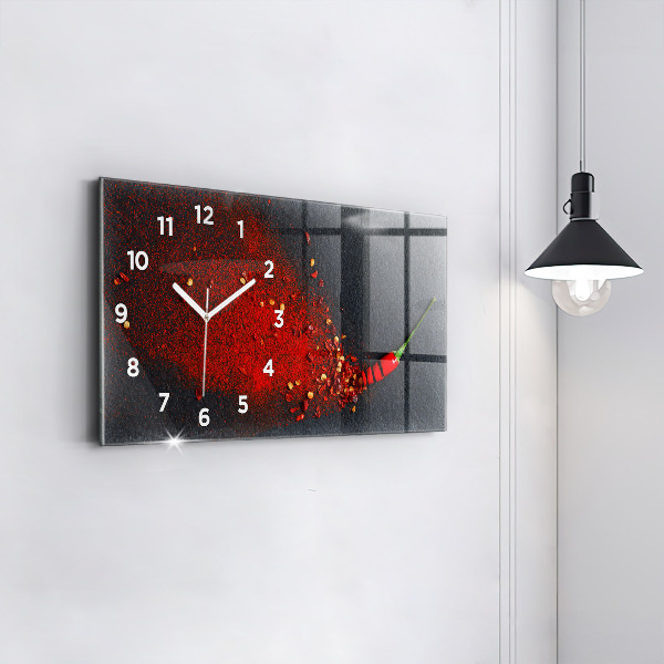 Horloge murale horizontale Épice rouge