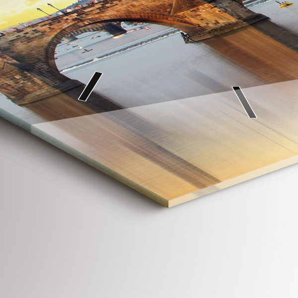 Horloge murale horizontale Panorama sur la rivière