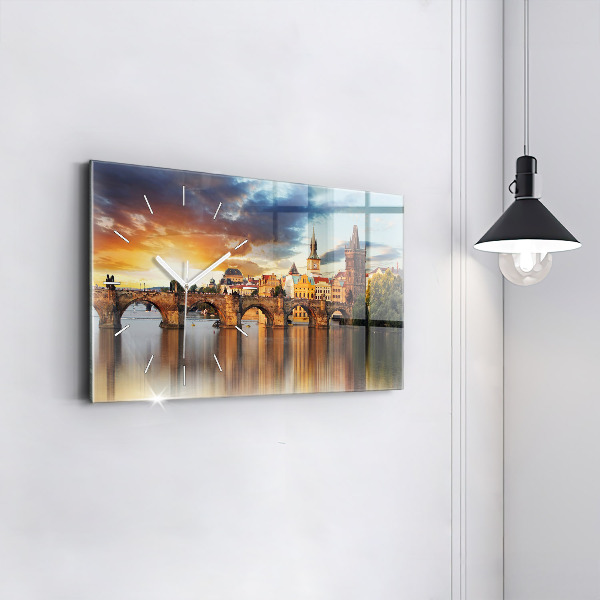 Horloge murale horizontale Panorama sur la rivière