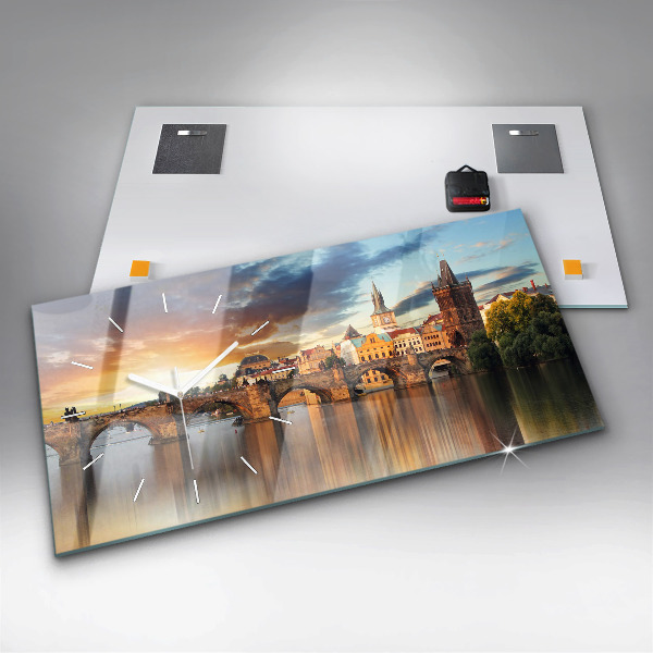 Horloge murale horizontale Panorama sur la rivière