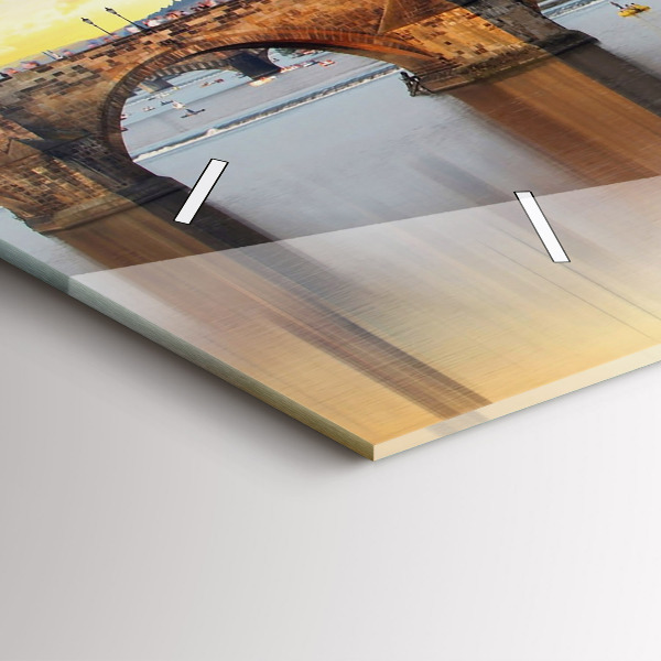 Horloge murale horizontale Panorama sur la rivière