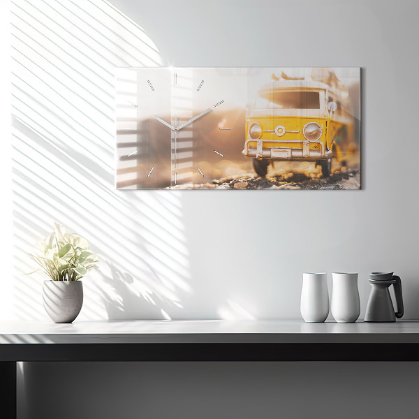Horloge murale horizontale Voiture en vacances