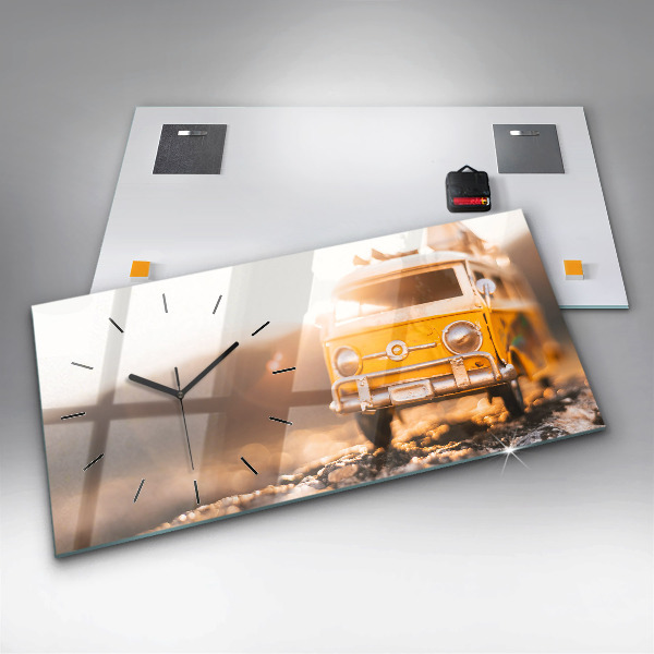 Horloge murale horizontale Voiture en vacances