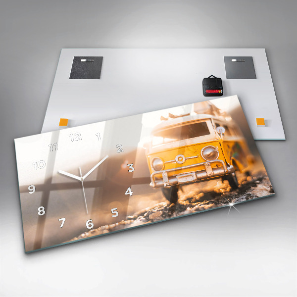 Horloge murale horizontale Voiture en vacances