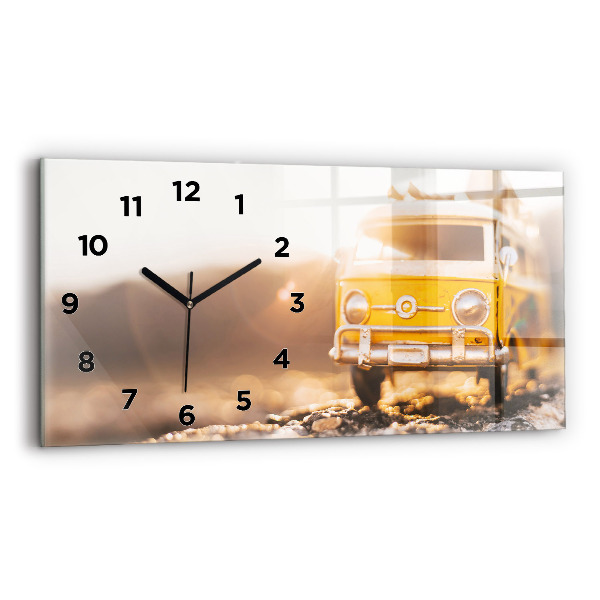 Horloge murale horizontale Voiture en vacances