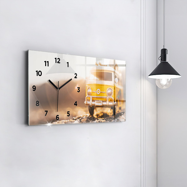 Horloge murale horizontale Voiture en vacances