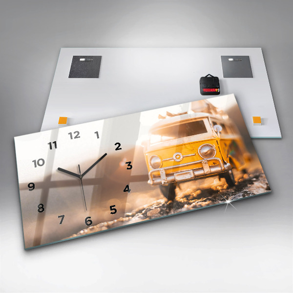 Horloge murale horizontale Voiture en vacances