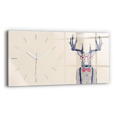 Horloge murale horizontale Cerf en chemise