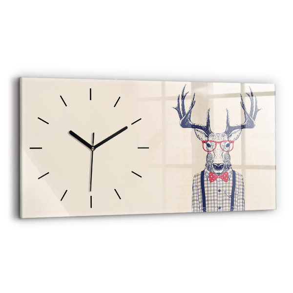 Horloge murale horizontale Cerf en chemise