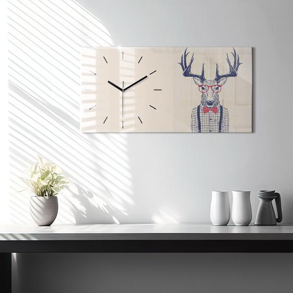 Horloge murale horizontale Cerf en chemise