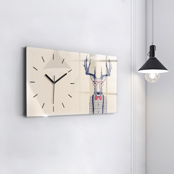 Horloge murale horizontale Cerf en chemise