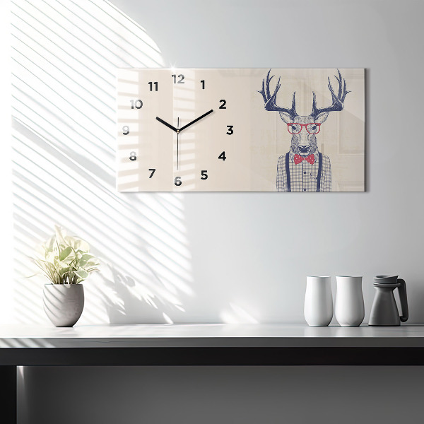 Horloge murale horizontale Cerf en chemise