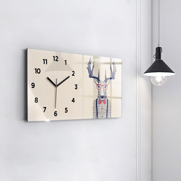 Horloge murale horizontale Cerf en chemise
