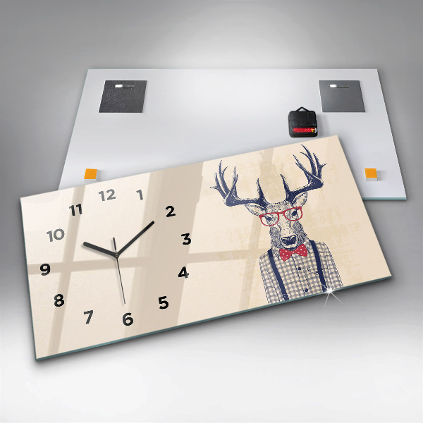 Horloge murale horizontale Cerf en chemise
