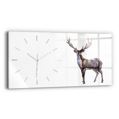 Horloge murale horizontale Cerf, roi de la forêt