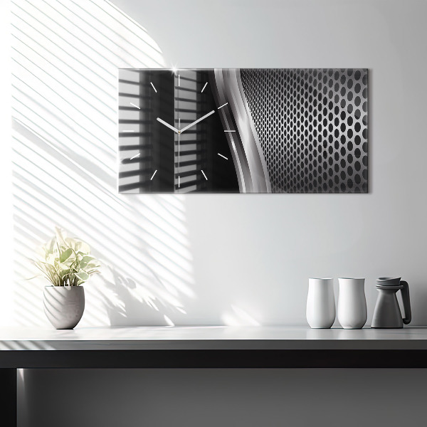 Horloge murale horizontale Abstraction du black metal