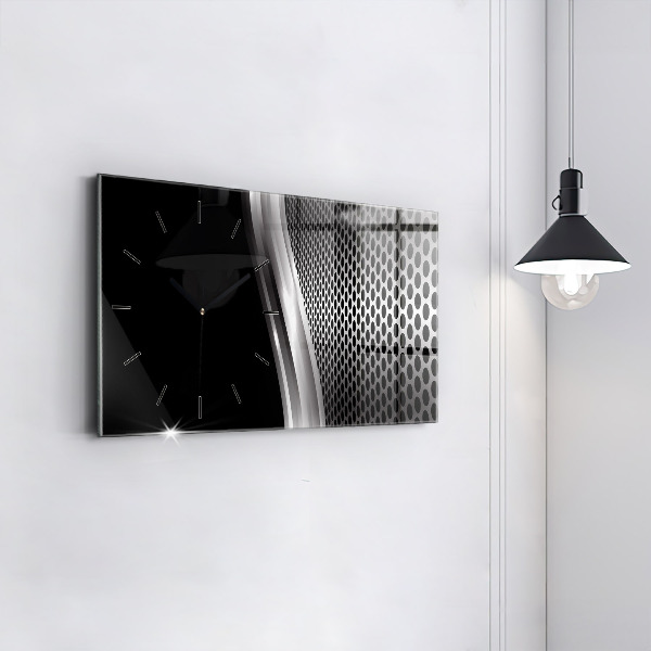 Horloge murale horizontale Abstraction du black metal