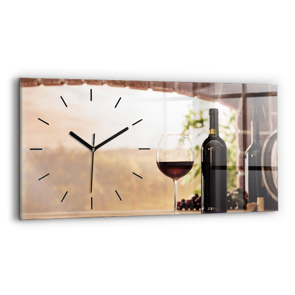 Horloge murale horizontale Bouteilles de vin