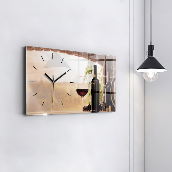 Horloge murale horizontale Bouteilles de vin