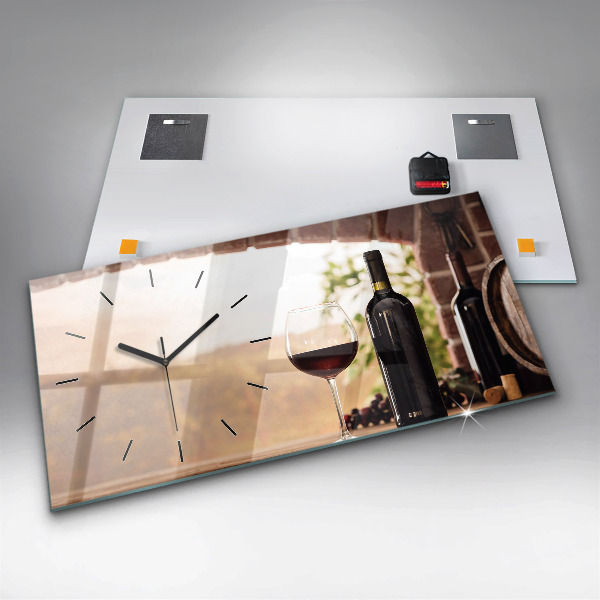 Horloge murale horizontale Bouteilles de vin