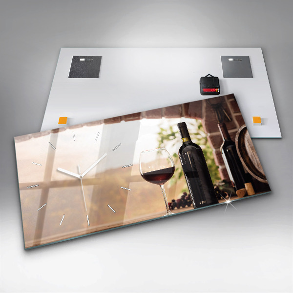 Horloge murale horizontale Bouteilles de vin