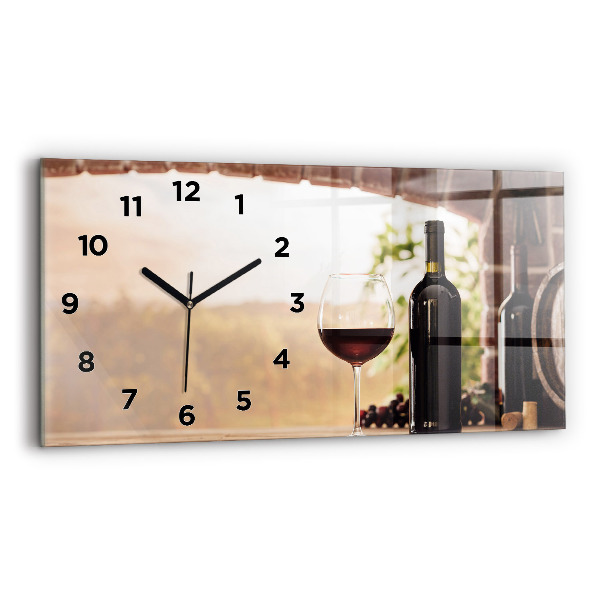 Horloge murale horizontale Bouteilles de vin
