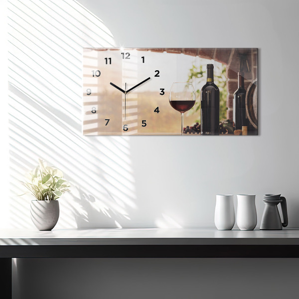 Horloge murale horizontale Bouteilles de vin