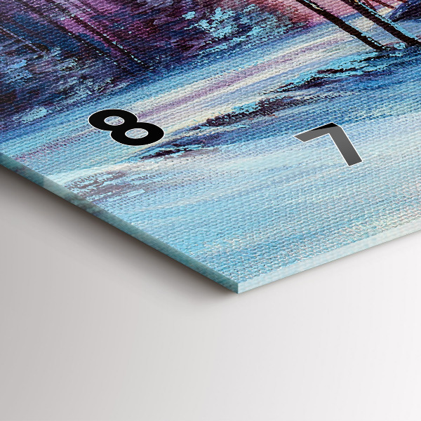 Horloge murale horizontale Sapin de Noël et pont